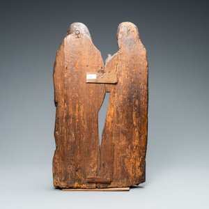 An oak retable fragment depicting two figures, Flanders, 1st half 16th C. — photo 3