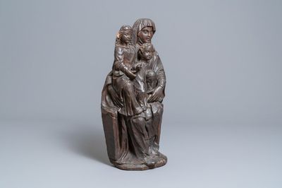 An oak Saint Anne Trinity group, ca. 1540