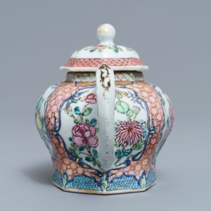An octagonal Chinese famille rose teapot and cover, Yongzheng — 照片 5