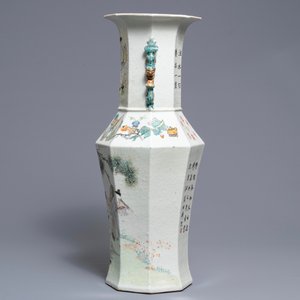 An octagonal Chinese qianjiang cai vase, dated 1893 — photo 4