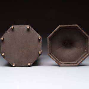 An Ottoman bone and horn-inlaid octagonal wooden casket, 19th C. — photo 9