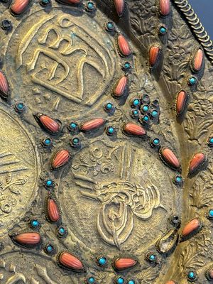 An Ottoman coral-and-turquoise-inlaid gilt-copper tea service with five Chinese wucai cups, 19th C. — photo 25