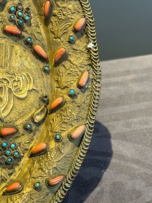 An Ottoman coral-and-turquoise-inlaid gilt-copper tea service with five Chinese wucai cups, 19th C. — photo 26