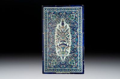An Ottoman Kütahya tile panel, inscribed by Muhammad Abin, student of Muhammad Ali, Turkey, 19th C.