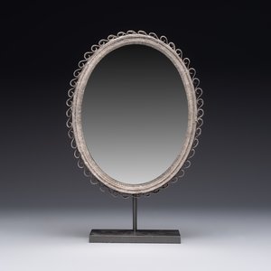 An Ottoman partly-gilt filigree silver mirror with floral design, Istanbul, Turkey, 18/19th C. — photo 2