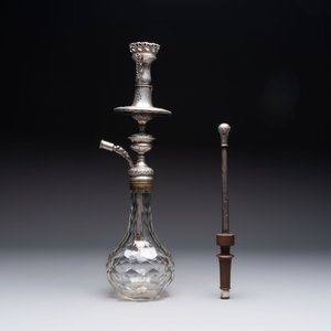 An Ottoman silver-mounted cut-glass hookah with an enamelled silver mouthpiece, 19th c. — 照片 2