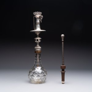 An Ottoman silver-mounted cut-glass hookah with an enamelled silver mouthpiece, 19th c. — 照片 5