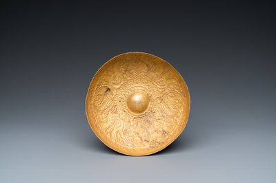 An Ottoman 'tombak' gilt-copper hammam bowl or 'tâs', Turkey, 18/19th C.