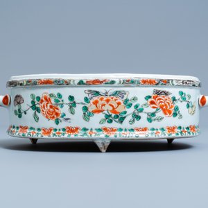 An oval Chinese famille verte 'phoenix' basin, Kangxi — photo 5
