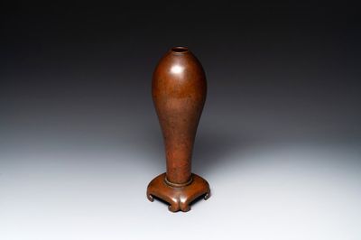 An unusual and large Chinese bronze vase, Ming