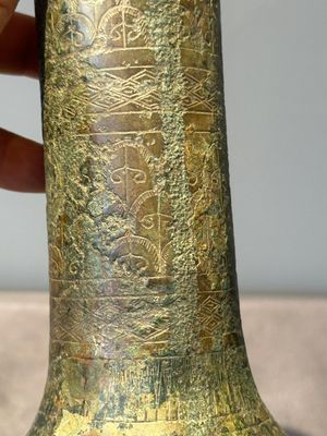 An unusual Chinese archaic bronze arrow vase, 'touhu 投壺', Han — 照片 7