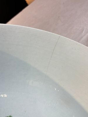An unusual Chinese famille rose punch bowl with floral relief design, Qianlong — photo 15