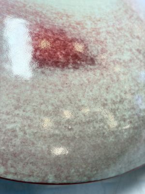 An unusual Chinese famille verte copper-red-ground shallow bowl with floral design, 19th C. — foto 12