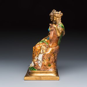 An unusual French gilt-polychromed biscuit porcelain group — foto 3