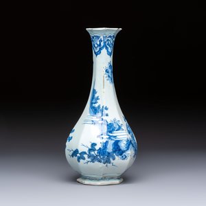 An unusual octagonal blue and white Dutch Delft chinoiserie vase in Transitional style, 17th C. — photo 4