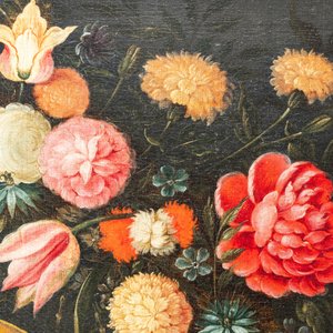 Andries Daniels (c. 1580-1640), attributed to: 'The wedding of Mary and Joseph' in an oval medallion with a floral garland, oil on canvas — 照片 9