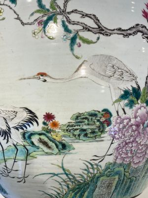 Aquarium en porcelaine de Chine famille rose à décor de grues, 19ème — photo 12