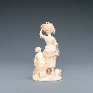 Armand Boutrolle (Parijs, 1886-1972), een ivoren groep met twee wasvrouwen, 1e kwart 20e eeuw — foto 4