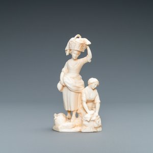 Armand Boutrolle (Paris, 1886-1972), an ivory group with two washerwomen, 1st quarter 20th C. — photo 2