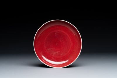 Assiette en porcelaine de Chine à émail langyao, Kangxi/Qianlong