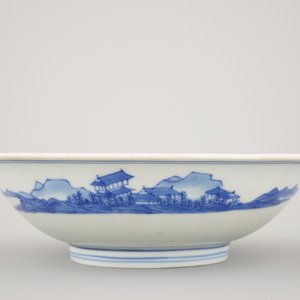 Assiette en porcelaine de Chine, bleu et blanc, marquée Kangxi et de cette période, env. 1700 — photo 4