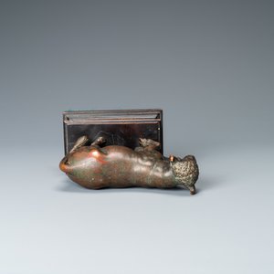 Attr. à Barthélémy Prieur (France, circa 1536-1611): un modèle d'un taureau en bronze avec traces de laque rouge — photo 6