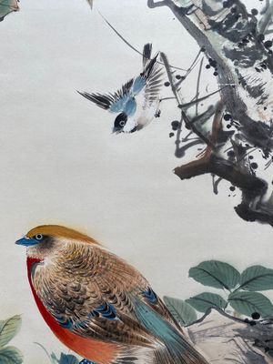 Attribué à Yan Bolong 顏伯龍 (1898-1955): 'Oiseaux', encre et couleurs sur papier — photo 6