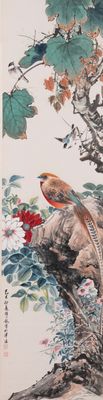 Attribué à Yan Bolong 顏伯龍 (1898-1955): 'Oiseaux', encre et couleurs sur papier
