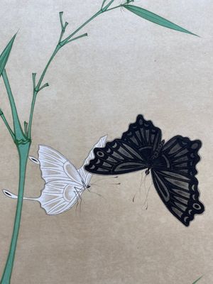 Attribué à Yu Fei'an 于非闇 (1889-1959) : 'Bambou et insectes', encre et couleurs sur soie, daté 1945 — photo 5
