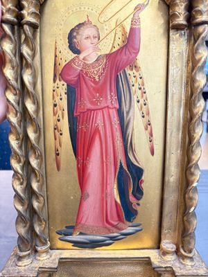 Attributed to C.L. Romoli: 'Trumpeting Angels', oil on panel, Italy, Neo-Gothic, 19th C. — 照片 5