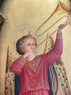 Attributed to C.L. Romoli: 'Trumpeting Angels', oil on panel, Italy, Neo-Gothic, 19th C. — 照片 7