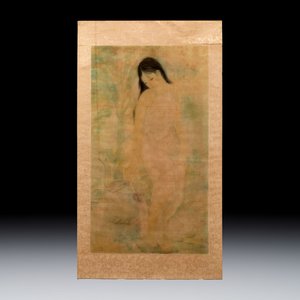Attributed to Nguyen Gia Tri (1908-1993): 'Bather', ink and watercolour on silk, Tien Sa, dated 1st Jan. 1974 — 照片 1