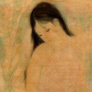 Attributed to Nguyen Gia Tri (1908-1993): 'Bather', ink and watercolour on silk, Tien Sa, dated 1st Jan. 1974 — 照片 2