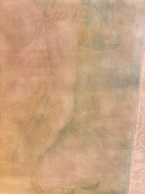 Attributed to Nguyen Gia Tri (1908-1993): 'Bather', ink and watercolour on silk, Tien Sa, dated 1st Jan. 1974 — foto 16