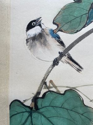 Attributed to Yan Bolong 顏伯龍 (1898-1955): 'Birds', ink and colour on paper — 照片 8