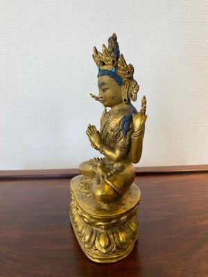 Avalokitesvara en bronze doré, Sino-Tibet, 17/18ème — photo 2