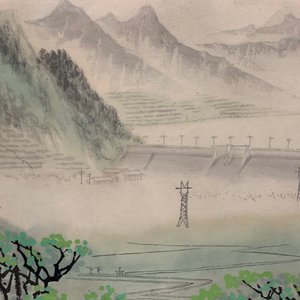 Bai Xueshi (1915-2011) and Hou Dechang (1934): A view on the Chinese wall, ink and colour on paper, dated 1974 — 照片 4