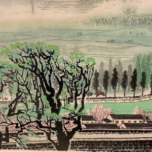 Bai Xueshi (1915-2011) en Hou Dechang (1934): Zicht op de Chinese muur, inkt en kleur op papier, gedat. 1974 — foto 7