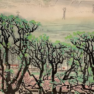 Bai Xueshi (1915-2011) en Hou Dechang (1934): Zicht op de Chinese muur, inkt en kleur op papier, gedat. 1974 — foto 8