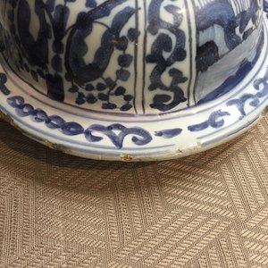 Balustervormige Delftse pot met deksel, met chinoiserie in Ming stijl, 17e eeuw — foto 6