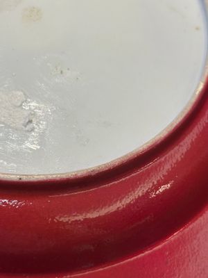 Belle assiette en porcelaine de Chine coquille d'oeuf au dos en rouge de rubis à décor de personnages dans un paysage lacustre, Yongzheng — photo 15