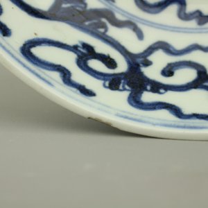Blauw en wit bordje in Chinees porselein, Kangxi, ca 1700 — foto 6