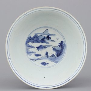 Blauw en witte kom in Chinees porselein, Ming-dynastie, 16e eeuw — foto 2