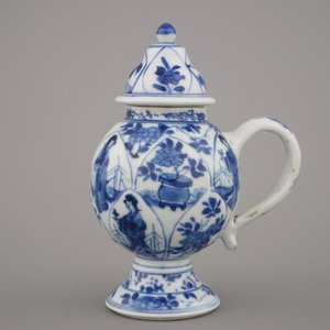 Blauw en witte mosterdpot in Chinees porselein, Kangxi, ca 1700 — foto 6