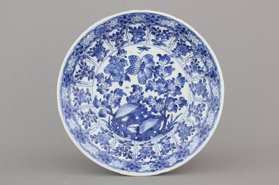 Blauw en witte schotel in Chinees porselein, Kangxi, begin 18e eeuw