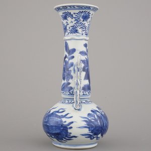 Blauw en witte vaas in Chinees porselein in de stijl van Venetiaans glas, Kangxi — foto 4