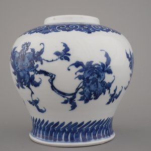 Blauw en witte vaas in Chinees porselein met granaatappels, 18e-19e eeuw — foto 6