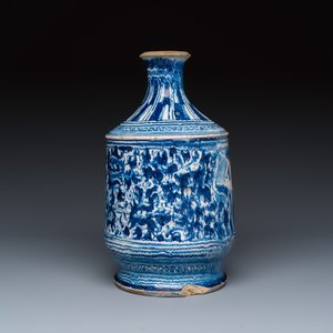 A blue and white Antwerp maiolica 'a foglie' pharmacy bottle — 照片 4
