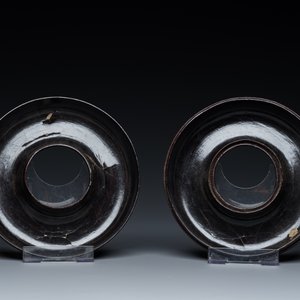 Boîte à collier et son couvercle en laque rouge et brun monté de fil de cuivre doré, Chine, 18/19ème — photo 9