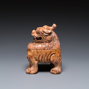 Boîte à encens en pierre à savon sculptée en forme de luduan, Chine, Qianlong/Jiaqing — photo 5